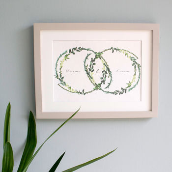 Personalised Wedding And Anniversary Wreath Print, 5 of 11