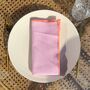 Soft Cotton Linen Napkins With Embroidery Pink/Orange • Set Of Six, thumbnail 4 of 6
