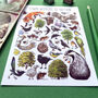 Town Wildlife Of Britain Watercolour Postcard, thumbnail 8 of 11