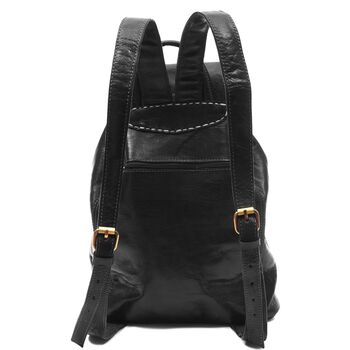 Drawstring Leather Backpack Black Sac A Do, 2 of 4