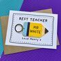 Best Teacher Gift Pencil Keyring Card, thumbnail 1 of 3