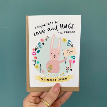 Easter Bunny Card Sending Love And Hugs, 3 of 5
