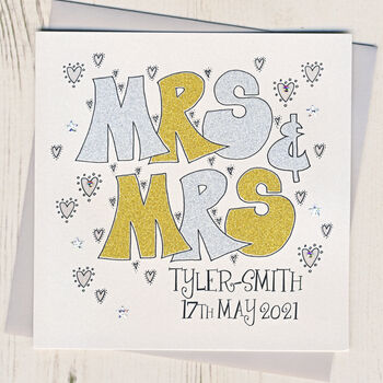 Personalised Mr And Mrs Wedding Card, 2 of 3