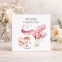 Luxury Personalised Friend Birthday Card Wine Hearts, thumbnail 1 of 4