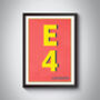 E4 Waltham Forrest London Typography Postcode Print, thumbnail 5 of 10