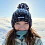 Gradient Dark Winter Sky Reflective Super Bobble Hat, thumbnail 1 of 8