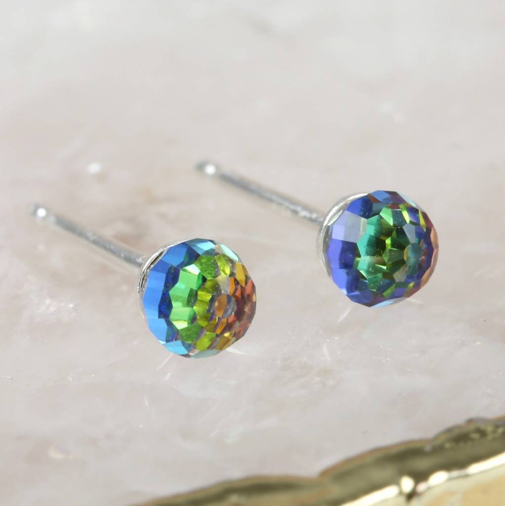 swarovski crystal ball stud earrings by lisa angel | notonthehighstreet.com