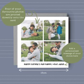 Personalised Photo Collage Father's Day Card, 2 of 4
