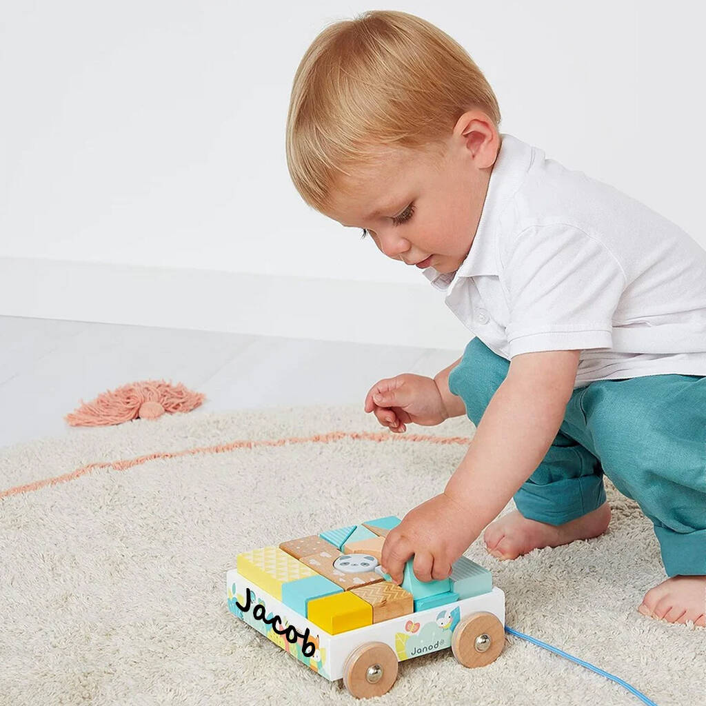 Personalised Pull Along Block Truck, 1 of 2