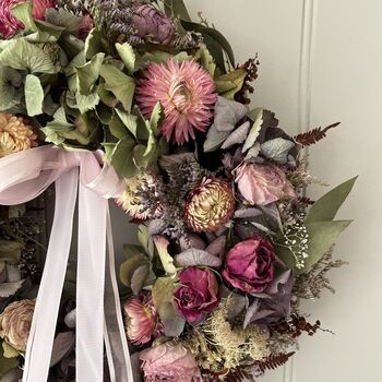 Cottage Style Dried Flower Wreath, 6 of 8