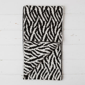 Zebra Lambswool Reversible Scarf, 5 of 12