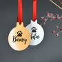 Personalised Silver Or Gold Metal Pet Christmas Bauble, thumbnail 2 of 3
