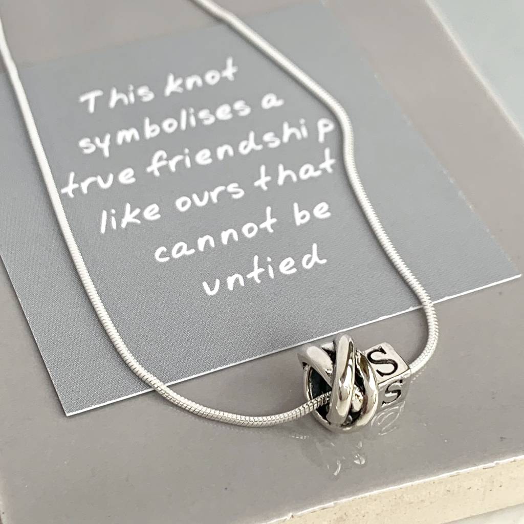 Sterling Silver Personalished Friendship Knot Necklace By Handmade By ...