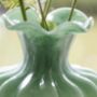 Bethany Green Glass Vase With Frill Rim, thumbnail 4 of 4