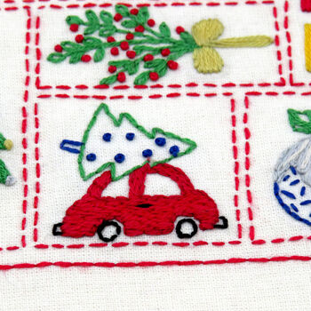Christmas Advent Calendar Hand Embroidery Kit, 2 of 12