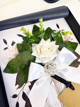 Boxed Opulence Bloom Diamante Personalised Wedding Card, 3 of 7