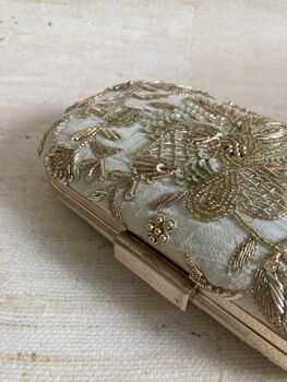 Gold Embroidered Handcrafted Clutch Bag, 10 of 10