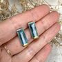 Handmade Crackle Ceramic Bar Stud Earrings, thumbnail 1 of 10