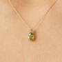 Emerald And Peridot Pear Cut Pendant Necklace In Sterling Silver And Gold Vermeil, thumbnail 1 of 10