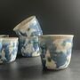 Blue Floral Tumblers Cute Wonky Hand Painted Cups, thumbnail 5 of 10