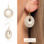 Geometric Circular Earrings • Gold Plated Sterling Silver Hooks • Available In Five Colours, thumbnail 4 of 8