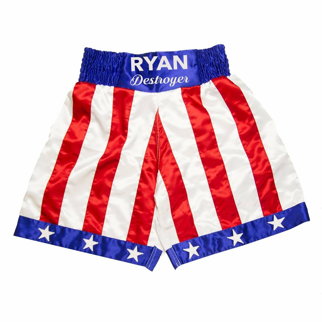 Personalised Kids 'Rocky' USA Style Boxing Shorts, 1 of 4