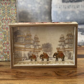 Luxury Wood Lacquer Coated Serving Tray, Indian Printed Serveware, 3 of 12