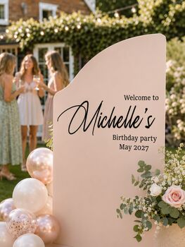 Personalised Birthday Welcome Sign Vinyl Decal, 3 of 13