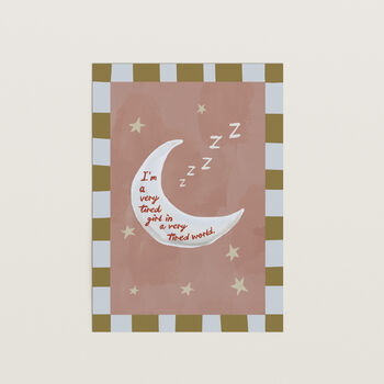 Tired Girl Moon Print, 7 of 10