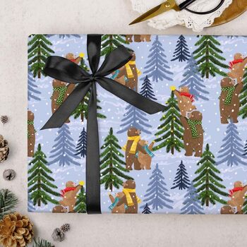 Three Sheets Of Christmas Bears Wrapping Paper, 2 of 2