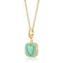 Turquoise Heart Locket Charm Necklace, Silver Or Gold, thumbnail 5 of 8