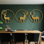 Circular 50cm Gold Reindeer Stag Wall Art, thumbnail 9 of 12