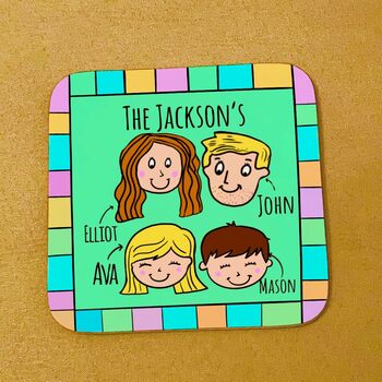 Personalised Family Coasters Pack Of Four, 6 of 6