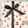 Three Sheets Cream Christmas Decorations Wrapping Paper, thumbnail 2 of 2