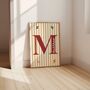 Personalised Chidlrens Neutral Striped Wall Print, thumbnail 1 of 3