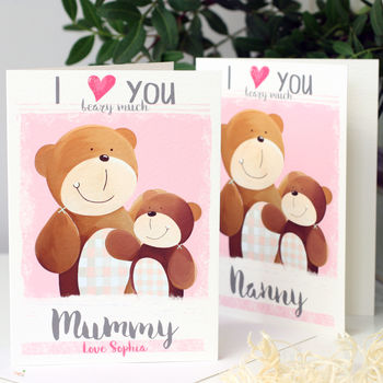 Personalised I Love You Beary Much Mummy Card, 3 of 12