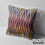 Multicoloured Zig Zag Ikat Cushion Cover, thumbnail 4 of 10