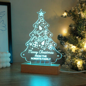 Personalised Family Christmas Tree Shaped LED Light, 4 of 8