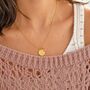 Gold Plated Modern Initial Birthstone Disc Necklace, thumbnail 3 of 7