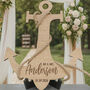 Personalised Nautical Anchor Wedding Guest Book With Stand, thumbnail 1 of 5