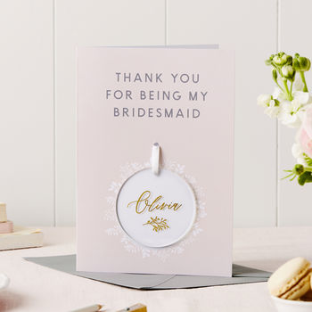 Personalised Bridesmaid Thank You Keepsake Card, 2 of 4