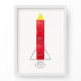 Blast Off Kids Shape Rocket Art Print, thumbnail 4 of 4