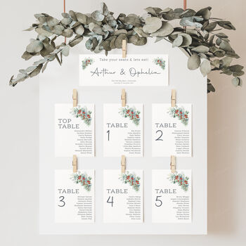 Festive Wedding Table Plan Cards, 4 of 7