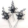 Set Of Three Black Pearl And Crystal Hair Pins, thumbnail 1 of 4