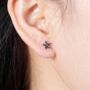 Black Onyx July Birthstone 925 Sterling Silver Stud Earrings, thumbnail 3 of 9