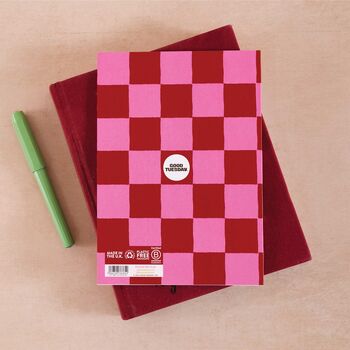 A5 Burgundy Check Notebook, 5 of 6