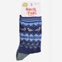 Women's Bamboo Socks Fair Isle Blue Tit, thumbnail 5 of 5