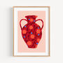 Patterned Red Vase Art Print, thumbnail 1 of 5