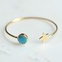 Gold Plated Star And Birthstone Adjustable Bangle, thumbnail 3 of 12
