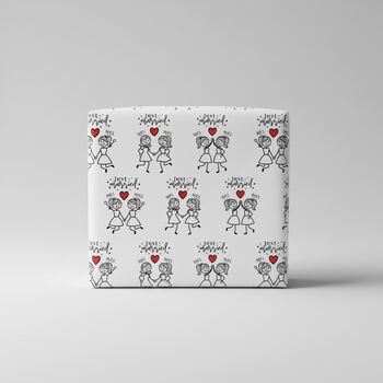 Just Married Wedding Wrapping Paper Set Of Two A3 Sheet, 4 of 12